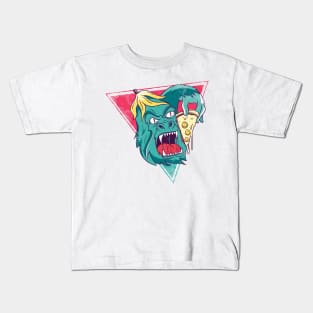 Monkey eat pizza Kids T-Shirt